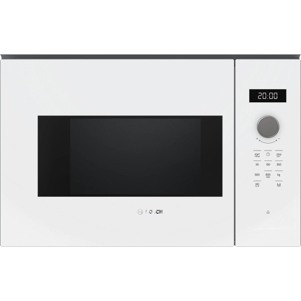 Мікрохвильова піч Bosch вбудована, 20л, електр. керув., 800Вт, дисплей, білий