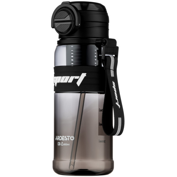 Пляшка для води ARDESTO Urban 850мл, пластик, чорний