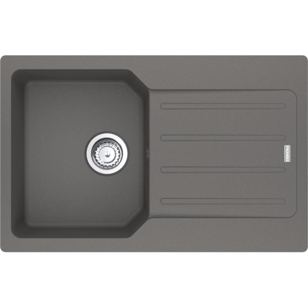 Мийка кухонна Franke City, фраграніт, прямокутник, з крилом, 780х500х190мм, чаша - 1, врізна, оборотна, UCG 611-78, сірий камінь