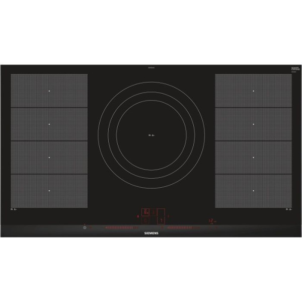 Варильна поверхня Siemens індукційна, 90см, 5 конфорок, 2 зони розширення, чорний