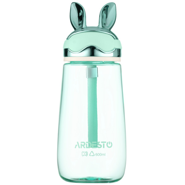Пляшка для води ARDESTO Bunny 600мл, пластик, зелений