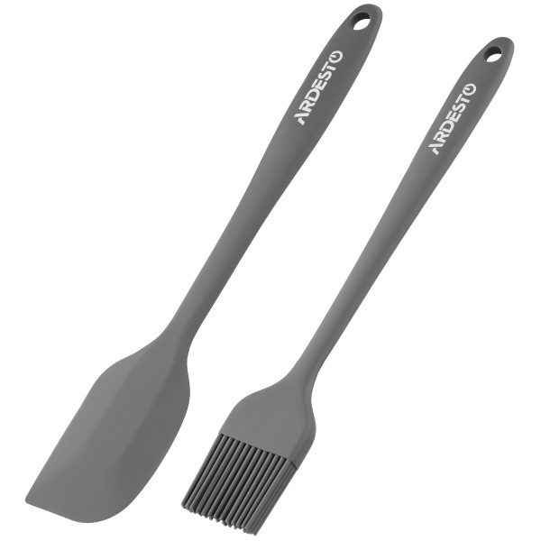 Набір: пензлик і лопатка Ardesto Gemini, 2шт, 21см, 22см, силікон, чорний