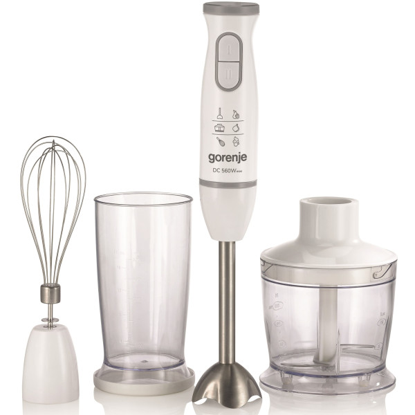 Блендер Gorenje заглибний 560Вт, 4в1, чаша-500мл, подрібнювач, білий