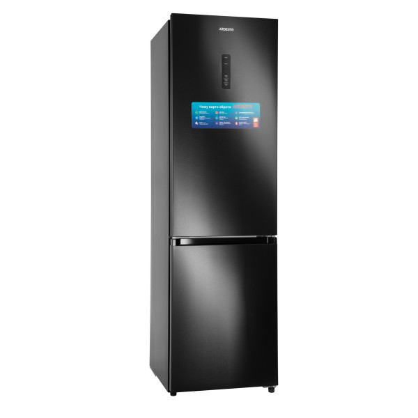 Холодильник ARDESTO з нижн. мороз., 201.8x59.5х66, холод.відд.-256л, мороз.відд.-104л, 2дв., А++, NF, інв., диспл зовн., зона св-ті, чорний