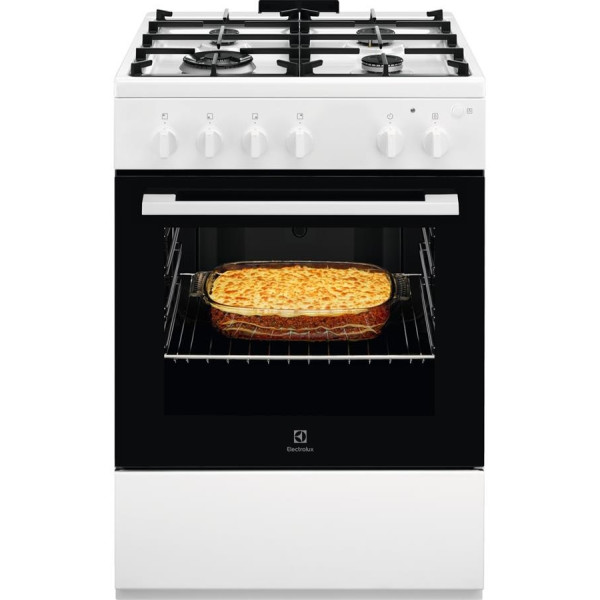 Плита Electrolux газова, 59л, 60x60см, чавун, білий