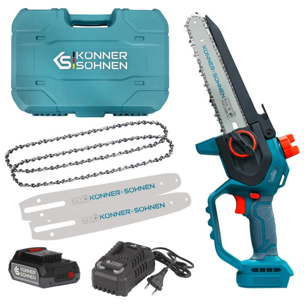 Пила ланцюгова акумуляторна Konner&Sohnen KS MCS20V-8 CASE 20В акб 1х2А·год шина 20см ЗП 1.45кг