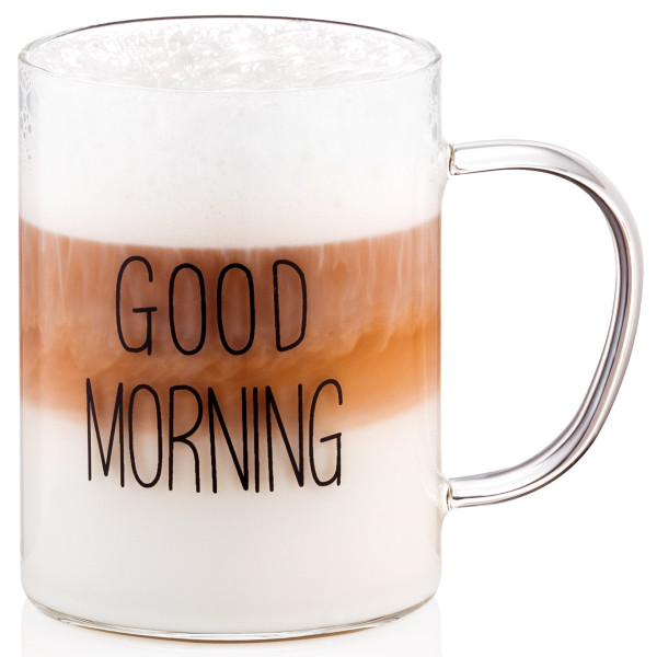 Набір чашок з ручками ARDESTO Good Morning, 420мл, 2шт, боросилікатне скло, прозорий