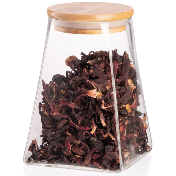 Банка для зберігання ARDESTO Midori, 910мл, скло, бамбук, конусна, прозорий