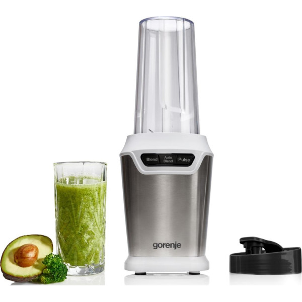 Блендер Gorenje стаціонарний 700Вт, чаша-750мл, подрібнювач, білий-нерж