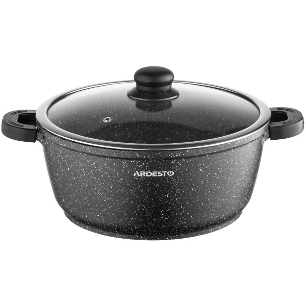Каструля зі скляною кришкою ARDESTO Gemini Anzio, 5л, алюміній, чорний