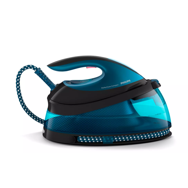 Праска-парогенератор Philips PerfectCare Compact, 2400Вт, 1500мл, паровий удар -420гр, постійна пара - 120гр, керам. підошва, синій