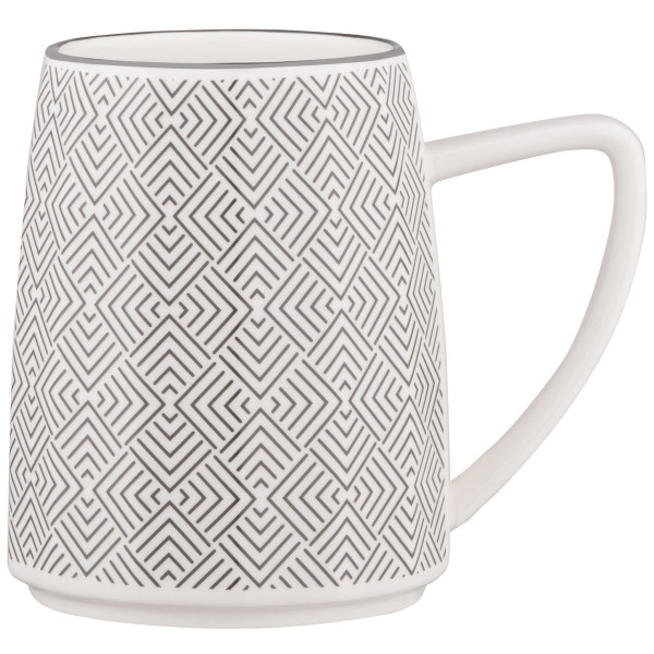 Чашка ARDESTO Lamberto, 360мл, порцеляна, біло-сірий