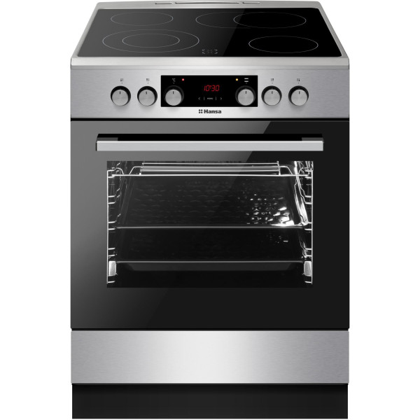 Плита Hansa електрична склокерамічна, 60х60см, 65л, дисплей, нержавіюча сталь