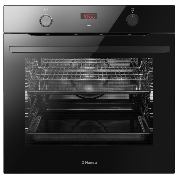 Духова шафа Hansa електрична, 77л, A, дисплей, конвекція, чорний