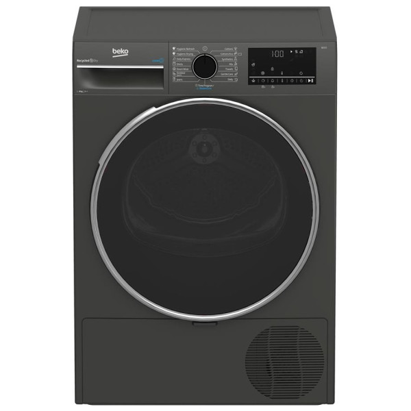 Сушильна машина Beko тепловий насос, 8кг, A++, 60см, дисплей, підсвітка барабану, сірий