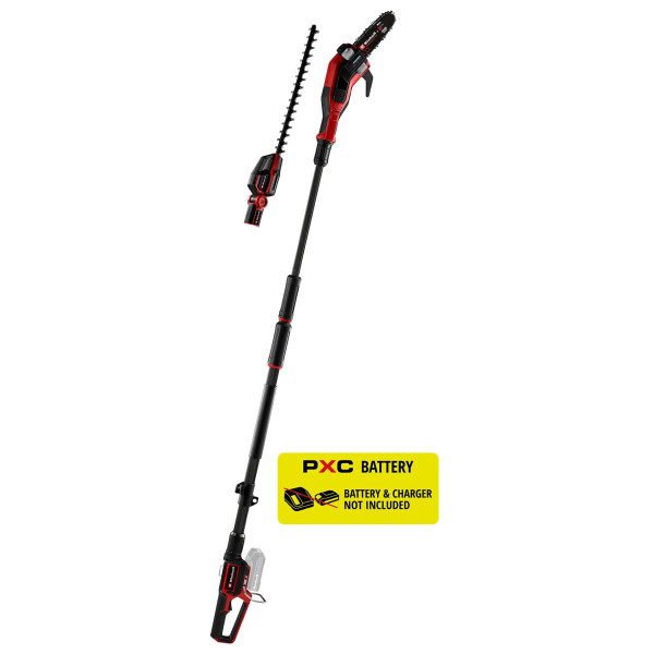 Кущоріз-висоторіз телескопічний акумуляторний Einhell Professional GP-LC 18/20 Li T BL + GP-HH 18/50 Li T BL 18В - набір з 2 насадок: кущоріз 550мм і пилка 200мм 5.93кг без АКБ та ЗП