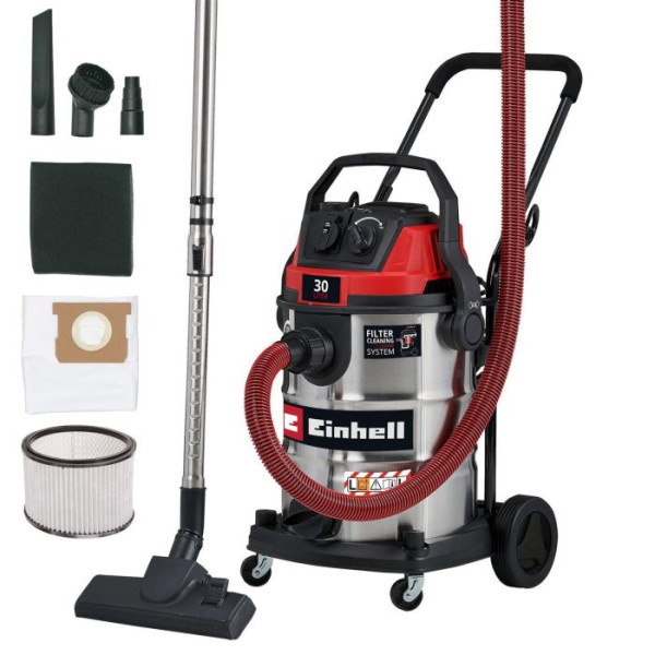 Пилосос професійний Einhell TE-VC 3080 SACL 1150Вт 220мбар контейнер 30л 230В/2000Вт вологе/сухе прибирання 8.35кг