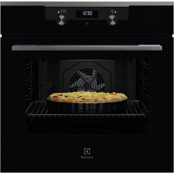 Духова шафа Electrolux електрична, 72л, A+, пара, дисплей, конвекція, телескопічні напрямні, чорний