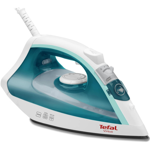 Праска Tefal Virtuo, 1800Вт, 200мл, паровий удар -80гр, постійна пара - 24гр, керам. підошва, біло-бірюзовий