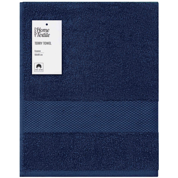 Рушник махровий ARDESTO Essence 50х90см, 100% бавовна, синій темний