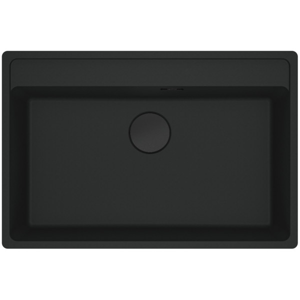 Мийка кухонна Franke Maris, фраграніт, прямокутник, без крила, 760х510х200мм, чаша - 1, врізна, MRG 610-72 TL, чорний матовий