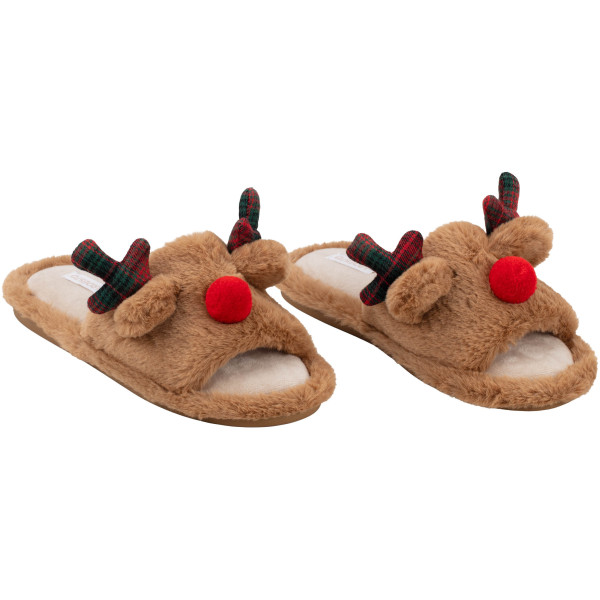 Взуття домашнє ARDESTO Christmas 36/37 розмір, 100% поліестер, підошва 100% гума, коричневий