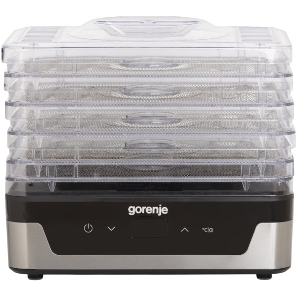Сушарка для продуктів Gorenje 230Вт, піддонів - 5x2.8см, діаметр - 29см, макс - 75°С, електр.упр,білий