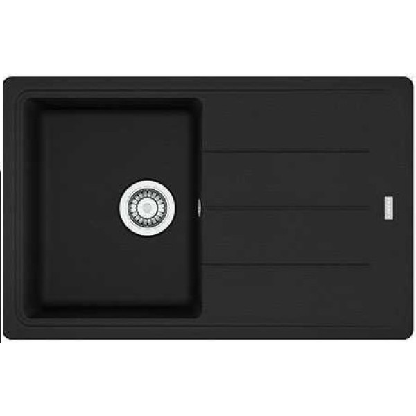 Мийка кухонна Franke Basis, фраграніт, прямокутник, з крилом, 780х500х200мм, чаша - 1, накладна, BFG 611-78, чорний матовий