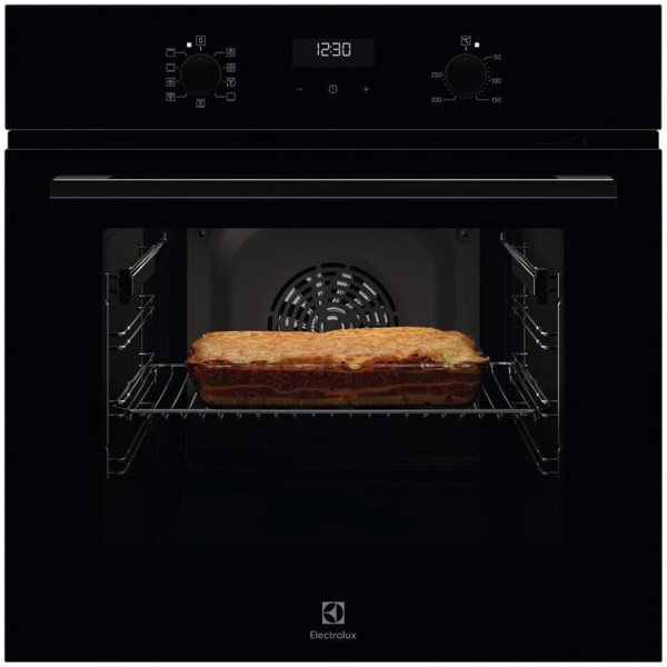 Духова шафа Electrolux електрична, 65л, A, дисплей, конвекція, телескопічні напрямні, чорний