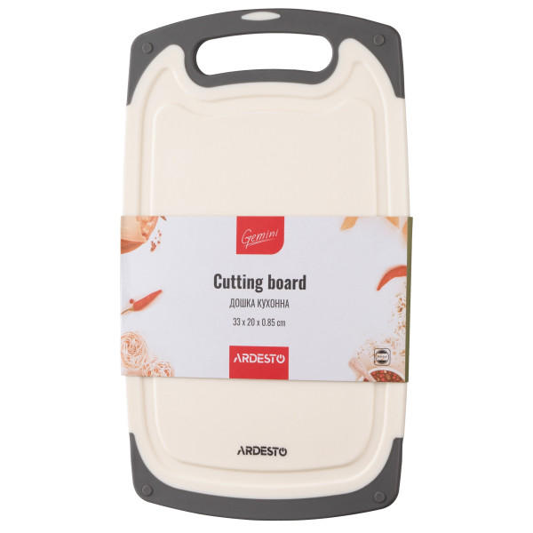 Дошка кухонна ARDESTO Gemini, 33х20х0.85см, пластик, білий