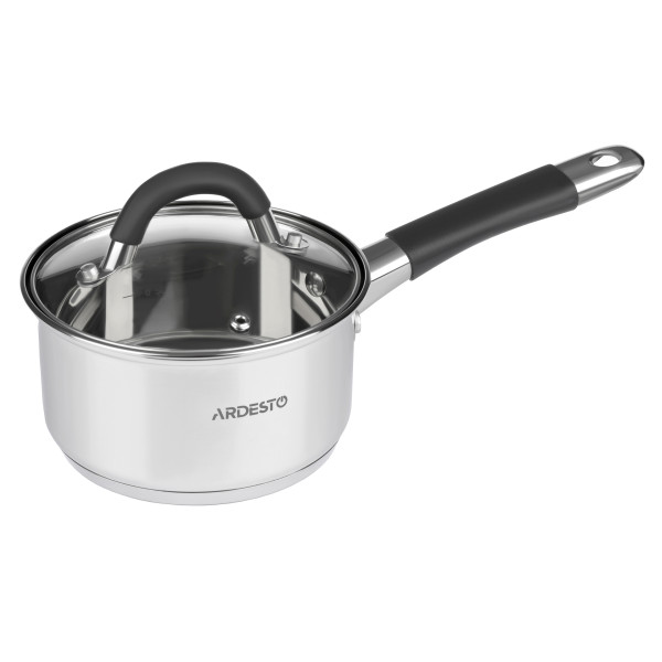 Ківш зі скляною кришкою ARDESTO Gemini Salerno, 1.6л, нержавіюча сталь, силікон