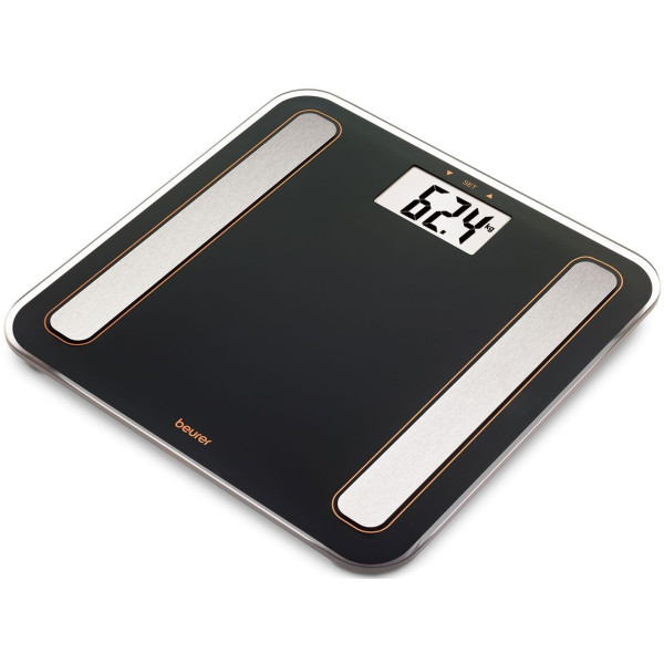Ваги Beurer підлогові діагностичні, 180кг, підсвіч., дисплея, 1хCR2032, скло,чорний