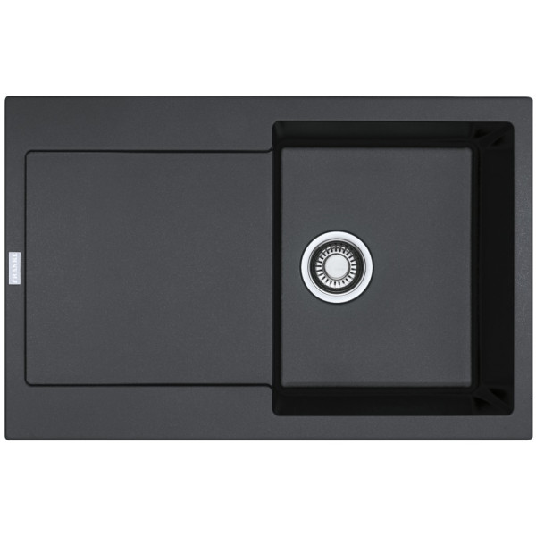 Мийка кухонна Franke Maris, фраграніт, прямокутник, з крилом, 780х500х200мм, чаша - 1, врізна, MRG 611, онікс