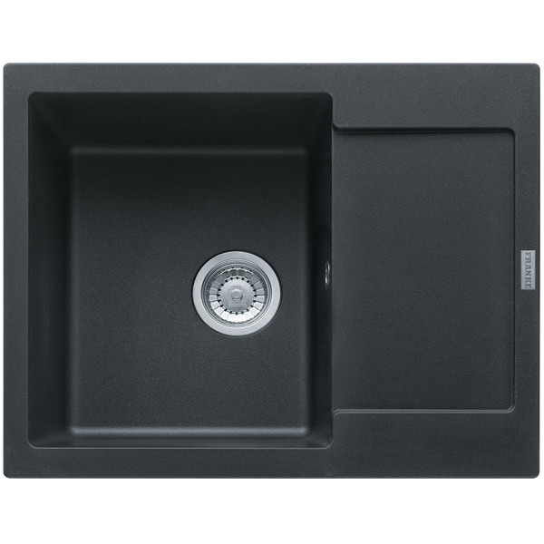 Мийка кухонна Franke Maris, фраграніт, прямокутник, з крилом, 620х500х200мм, чаша - 1, накладна, MRG 611-62, онікс