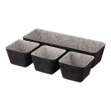 Набір контейнерів ARDESTO Prestigio 4 предмети, 38.5x13.5x9cm/12x12x8.5см, фетр, сірий