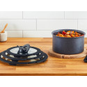 Кришка Tefal Ingenio 22см, скло, силікон, прозоро-чорний