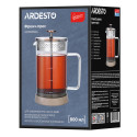 Френч-прес ARDESTO Gemini, 800мл, боросилікатне скло, нержавіюча сталь, прозорий, мідний