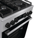 Плита Gorenje комбінована, 70л, 50x60см, дисплей, IconLed, газ на склі, чавун, нерж