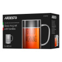 Набір чашок з ручками ARDESTO Good Morning , 420мл, 2шт, боросилікатне скло, прозорий