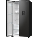 Холодильник SBS Gorenje, 179х67х92см, 2 двері, 353(191)л, А++, NF+, Інв., Зона св-ті, диспенсер, генератор льоду, Зовн. Диспл, чорний