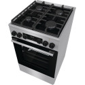 Плита Gorenje комбінована, 70л, 50x60см, дисплей, IconLed, газ на склі, чавун, нерж