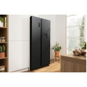 Холодильник SBS Gorenje, 179х67х92см, 2 двері, 353(191)л, А++, NF+, Інв., Зона св-ті, диспенсер, генератор льоду, Зовн. Диспл, чорний