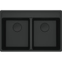 Мийка кухонна Franke Maris, фраграніт, прямокутник, без крила, 760х510х200мм, чаша - 2, врізна, MRG 620 TL, чорний матовий
