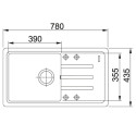 Мийка кухонна Franke Malta, фраграніт, прямокутник, з крилом, 780х435х200мм, чаша - 1, накладна, BSG 611-78, онікс