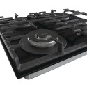 Варильна поверхня Gorenje газова на склі, 60см, чавун, чорний
