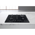 Варильна поверхня Whirlpool газова, 60см, чавун, конфорка з подвійним рядом полум'я, чорний