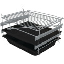 Плита Gorenje комбінована, 70л, 50x60см, дисплей, IconLed, газ на склі, чавун, нерж