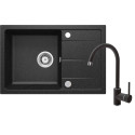 Набір для кухні Deante Leda, гранітна мийка ZRD_2113 + зміш. BEN_262M, графіт-хром