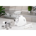 М'ясорубка ARDESTO, 1900Вт, 1.8кг/хв, 3 решітки, насадка для ковбас, кеббе, 4 терки, пластик, білий
