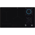 Варильна поверхня Electrolux комбінована (2 газ + 3 інд), 90см, розширена зона, чавун, чорний